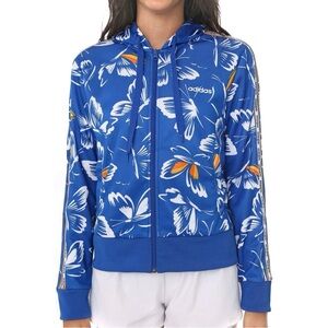 Rare Adidas x Farm Rio Blue Hoodie with Butterfly Print M